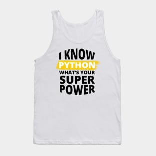 I Know Python - Funny Programming Jokes - Light Color Tank Top